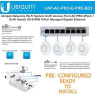 UBNT Systems UniFi AC PRO Wireless Access Point PRE-CONFIGURED (4-Pack) Wi-Fi 802.11ac Dual-Radio 3X3 MIMO with UniFi Switch 8 US-8-60W 8-Port Managed