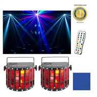 Chauvet DJ Kinta FX RGBW LED DerbyStrobe Multi-Effect Fixture 2-Pack with IRC Remote Bundle With Microfiber and 1 Year EverythingMusic Extended Warranty