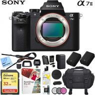 Sony a7 II Full-Frame Alpha Mirrorless Digital Camera 24MP (Black) Body Only a7II ILCE-7M2 with Extra Battery Case Memory Card Deluxe Pro Bundle