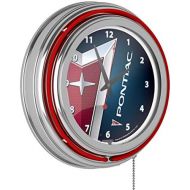 Trademark Gameroom Pontiac Chrome Double Ring Neon Clock, 14