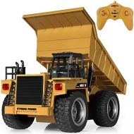 SGILE RC Remote Control Truck ,1:18 Dump Truck Construction Vehicle Toy, 2.4Ghz 6 Channel Full Function Truck Toy for Kids, Boys and Girls