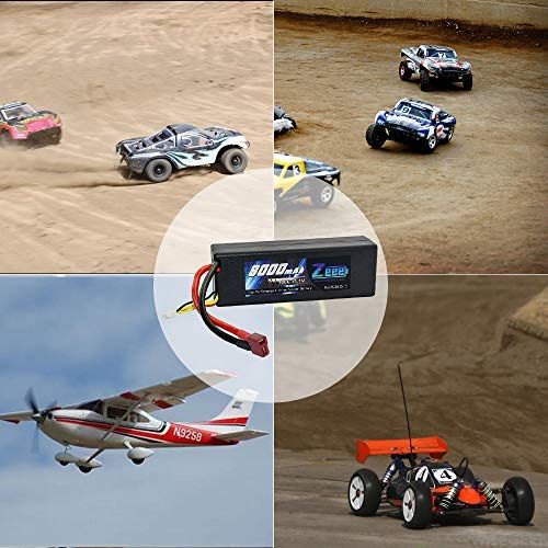  Zeee 8000mAh 11.1V 100C 3S RC Lipo Battery Pack with Deans T Plug for 1/8 1/10 RC Car Model Traxxas Slash Buggy Team Associated