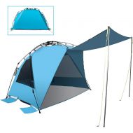 Mounchain Beach Tent Outdoors Easy Setup Portable Sun Shelter Quick Pop Up Cabana Canopy Super Bluecoast Beach Umbrella UV50+ Sun Protection Fabric Beach Tent