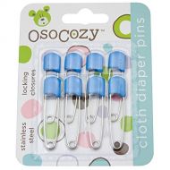 OsoCozy Diaper Pins - {Blue} - Sturdy, Stainless Steel Diaper Pins with Safe Locking Closures - Use for Special Events, Crafts or Colorful Laundry Pins