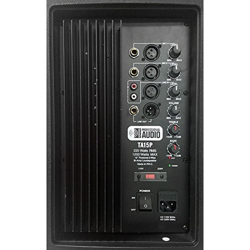  Adkins Professional Audio 1200 Watt Powered DJ Speaker - 15-inch - Bi-Amp 2-Way Active Speaker System by Adkins Pro Audio - TA15P