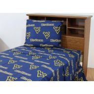 College Covers West Virginia Mountaineers Sheet Set, Twin, Team Colors