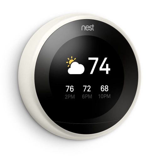  Nest T3017US Learning Thermostat, Easy Temperature Control for Every Room in Your House, White (Third Generation), Works with Alexa Small
