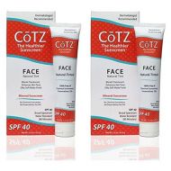 /CoTZ FACE Natural Tint SPF 40 Mineral Sunscreen (Pack of 2) With Zinc Oxide, Titanium Dioxide and Iron Oxide, For Acne-Prone, Oily, Normal, Dry, Combination, Sensitive or Mature Sk