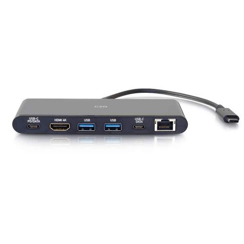  C2G 28845 USB-C Docking Station with 4K UHD HDMI, Ethernet, USB and Power Delivery, Black