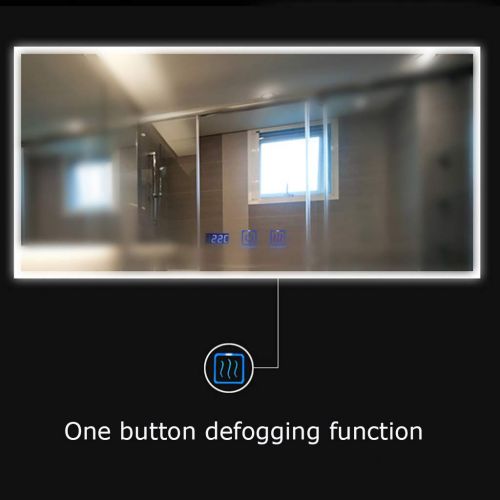  Mirror LED Bathroom Wall Mount, Rectangle Modern Frameless Touch Switch Waterproof Light Strip Suitable for Bedroom Bathroom Bathroom Living Room Hotel