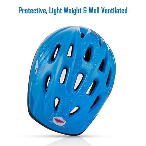  TeamObsidian KIDS Bike Helmet  Adjustable from Toddler to Youth Size, Ages 3-7 - Durable Kid Bicycle Helmets with Fun Aquatic Design Boys and Girls will LOVE - CSPC Certified for Safety and Co
