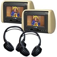 Audiovox (2) 7 DVD Headrest Monitor Systems with (2) Headphones