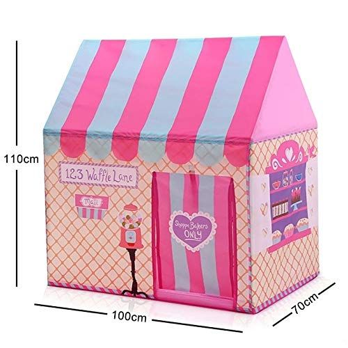  Wai Sports & Outdoors Household Children Printing Play Tent Small Game House, with 50 Ocean Balls (Black White) Tents & Accessories (Color : Light Pink)