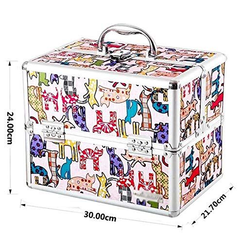  Yxsd Medical Box with Lock and Compartment, First Aid Box Emergency Medicine Cabinet Case, Cartoon Multi-Layer First Aid Kit Storage Box (Color : Light Pink)