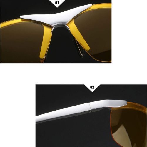  SX Mens Aluminum-Magnesium Alloy Polarized Night Vision Goggles, Glasses Anti-Glare High Beam Driving Mirror (Color : Black)