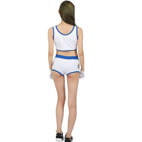  Xcoser Womens Lola Bunny Basketball Jersey Costume Lovely Tank Top & Shorts & Gloves