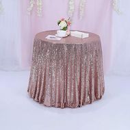 TRLYC 120 Round Rosegold Sequin Tablecloth Sequin Fabric for Wedding and Party
