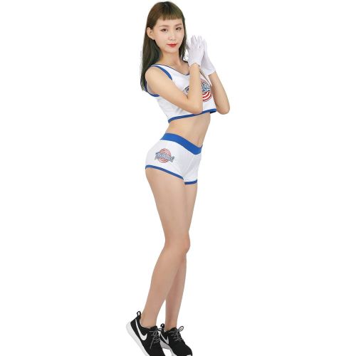  Xcoser Womens Lola Bunny Basketball Jersey Costume Lovely Tank Top & Shorts & Gloves