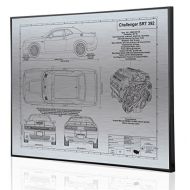 Engraved Blueprint Art LLC Dodge Challenger SRT 392 Blueprint Artwork-Laser Marked & Personalized-The Perfect Dodge Gifts