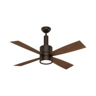 Casablanca 59068 Bullet 54-Inch Brushed Nickel Ceiling Fan with Four WalnutBurnt Walnut Blades and a Light Kit