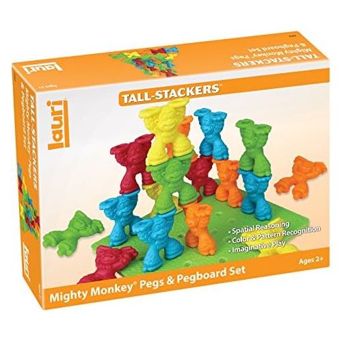  PlayMonster Lauri Tall-Stackers - Mighty Monkey Pegs & Pegboard Set