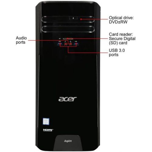 에이서 2018 Flagship Acer Aspire TC-780 High Performance Desktop, Intel Quad-Core i5-7400 up to 3.5GHz, 8GB DDR4, 256GB SSD, DVD±RW, Bluetooth, 802.11ac, HDMI, USB 3.0, Win 10 (Mouse&Keyb