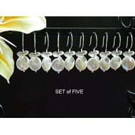Danglingjewelry Orchid Pearl Earrings, SET FIVE, Bridesmaid Jewelry, Wedding Jewelry, Bridesmaid Earrings, Bridesmaid Gift, Bridal Party Gift, weddings2017