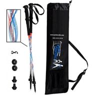 York Nordic Stars & Stripes Walking Poles - Red, White, and Blue Design - Choice of Grips - 2 Poles, Tips & Bag