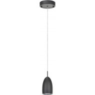 Aspen Creative 61072-2 Adjustable LED 1 Light Hanging Mini Pendant Ceiling Light, Contemporary Design in Black Finish, Metal Shade, 3 14 Wide