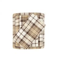 True North by Sleep Philosophy Cozy Brushed Microfleece Ultra Soft Cold Weather Sheet Set Bedding, Twin, Tan Plaid