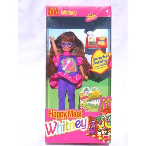 마텔 Mattel Barbie HAPPY MEAL McDonalds WHITNEY DOLL w HAPPY MEAL PACK, Tray, Burger & Surprise JEWELRY (1993)