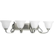 Progress Lighting P2884-77 4-Light Bath Bracket with Tea Stain Etched Glass, Forged Bronze