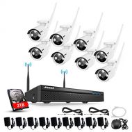 ANNKE 8 Channel Security Cameras System with 1080N AHD 5-IN-1 DVR,4pcs Wired Weatherproof Outdoor Indoor Bullet Surveillance Cameras with 2TB Hard Drive,Email Alarm,Phone Access(A