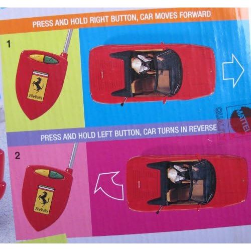 바비 Barbie RC FERRARI F355 GTS Radio Controlled Red Car RC Convertible Vehicle with Working HEADLIGHTS! (2000)