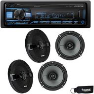 Alpine UTE-73BT Bluetooth Receiver (No CD), and Two Pairs of Kicker 44KSC6504 6.5 Coaxial Speakers