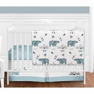 Bear Mountain Watercolor Baby Boy Crib Bedding Set without Bumper by Sweet Jojo Designs - 4 pieces
