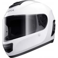Sena Unisex-Adult Full Face Momentum Lite Full Face Helmet (Glossy White, Medium)