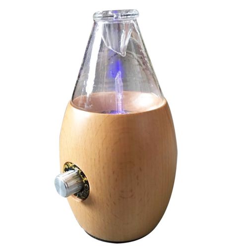  LYSON Hand-made Nebulizing Essential Oil Aroma Diffuser, Wood and Glass Aromatherapy Nebulizer with 7 Color Changing LED lights  No Heat, No Water, No Plastic
