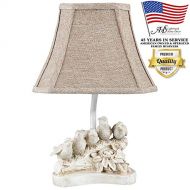 AHS Lighting L1950AW Bird Chorus Decorative Accent Lamp Natural Beige Polyresin Perfect, arm Tables, Bookshelf, Bed-Side, Fireplace Mantel, Cabin Cottage Style Homes
