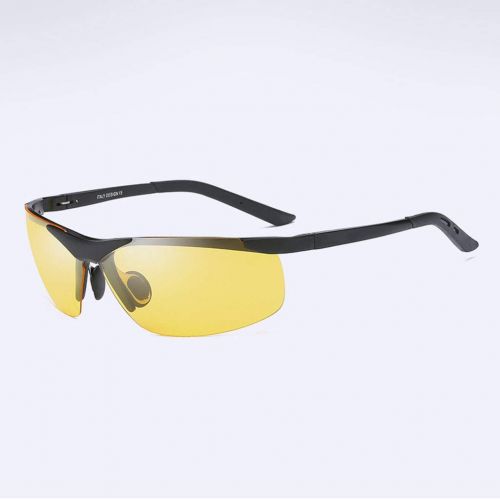  SX Mens Aluminum-Magnesium Alloy Polarized Night Vision Goggles, Glasses Anti-Glare High Beam Driving Mirror (Color : Black)