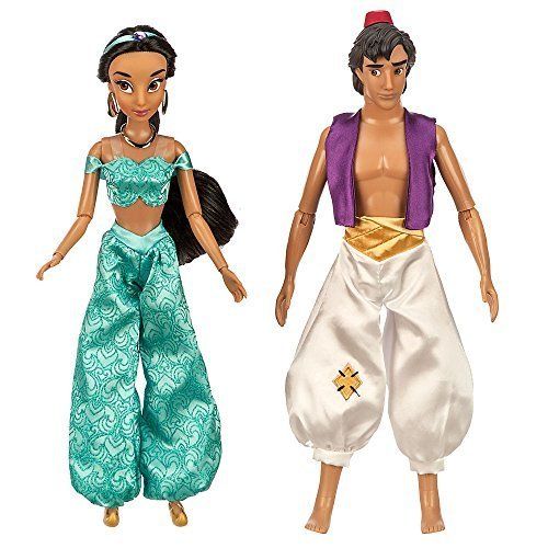 디즈니 Disney (Disney) Aladdin Deluxe Classic Doll Gift Set doll height 30cm Jasmine Aladdin Jeannie Jafa Abu Rajah Dress US Disney Store [parallel import goods]