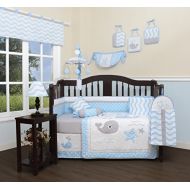 GEENNY Baby Lovely Whale 13 Piece Nursery Crib Bedding Set