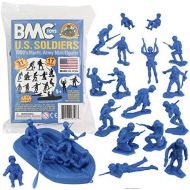 BMC Toys BMC Marx Plastic Army Men US Soldiers - Blue 31pc WW2 Figures - Made in USA