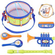 [아마존베스트]IPlay, iPlay, iLearn Toddler Musical Instruments Toys, Kids Drum Set, Percussion, Tambourine, Trumpet, Maraca, Harmonica, Flute, Rhythm Learning Gift for 18 Month 1 2 3 4 5 Year Olds Baby