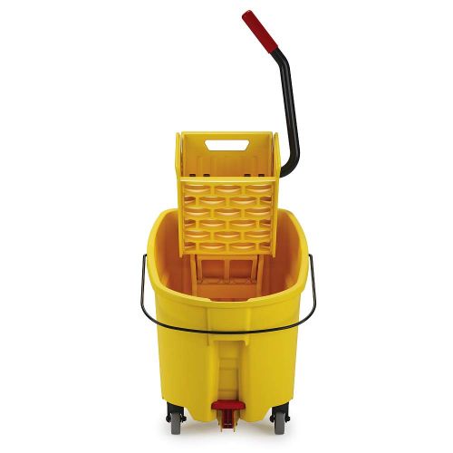  Rubbermaid Commercial Products FG618688YEL WaveBrake Mopping System Bucket and Side-Press Wringer Combo, 44 quart, Yellow