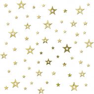 Baofengxue Stars 62 pcs 3D Mirror Acrylic Wall Stickers Crystal Hollow Pointed Five-Pointed Star self-Adhesive DIY Detachable Childrens Room Wedding Decoration (Gold)