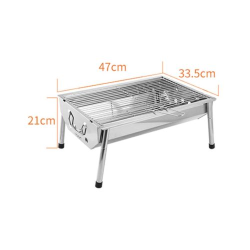  Three drops of water Barbecue Grill，Portable Stainless BBQ Tool Set for Outdoor Cooking Camping Hiking Picnics 5-10 People (Color : Silver)