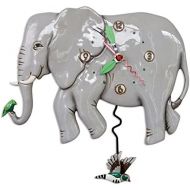 Allen Designs Elephante Whimsical Elephant Pendulum Wall Clock