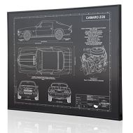 Engraved Blueprint Art LLC Chevrolet Camaro Z28 2nd Generation Blueprint Artwork-Laser Marked & Personalized-The Perfect Camaro Gifts