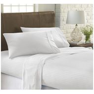 Ienjoy Home ienjoy Home Dobby 4 Piece Home Collection Premium Embossed Stripe Design Bed Sheet Set, Full, White